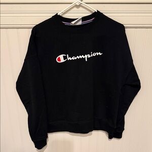 Champion Sweatshirt with White Script and Red Accent